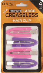 Annie Large Creaseless Hair Clips 4pcs purple/pink