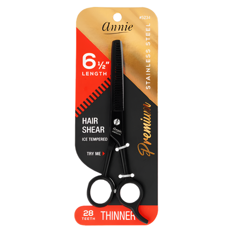 Annie Premium Thinning Hair Shears 6.5 Inch Black 7.5”