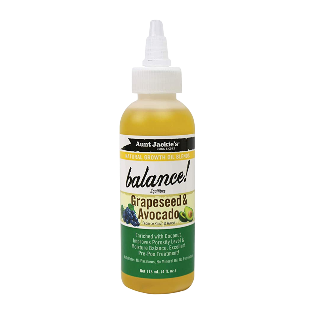 Aunt Jackie’s Natural Growth Oil Blends Balance Grapeseed and Avocado 4oz