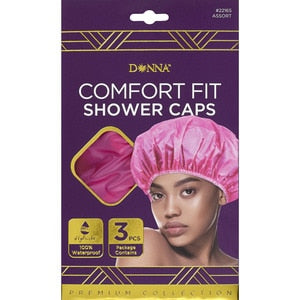 Donna Comfort Fit Shower Caps 3pcs