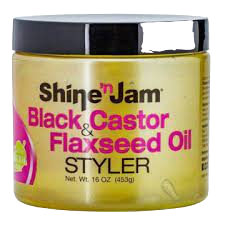 Ampro Shine n' Jam Black Castor & Flaxseed Oil Styler 16oz